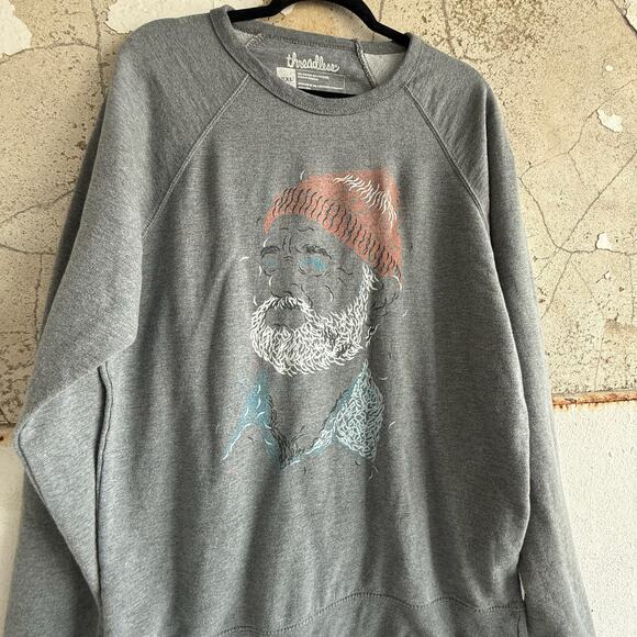 Threadless Bill Murray Sweatshirt Steve Zissou Gray Crewneck Life Aquatic 2XL - Picture 2 of 4